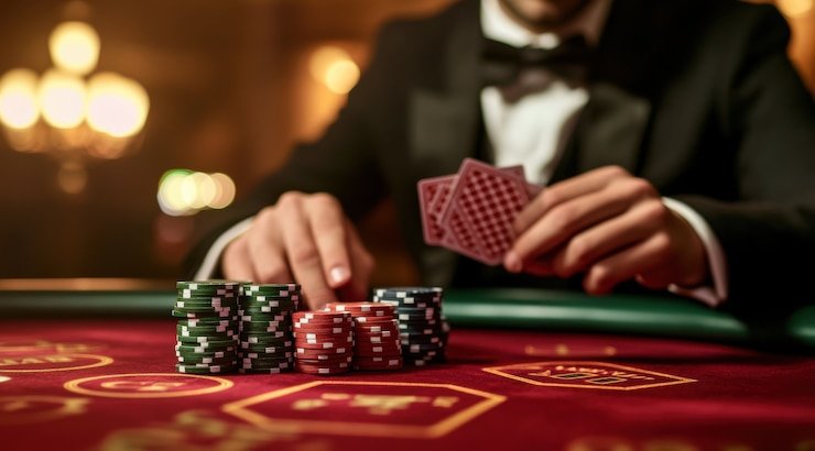 Antarmuka aplikasi mobile olxtoto com menampilkan meja dealer langsung dan menu permainan